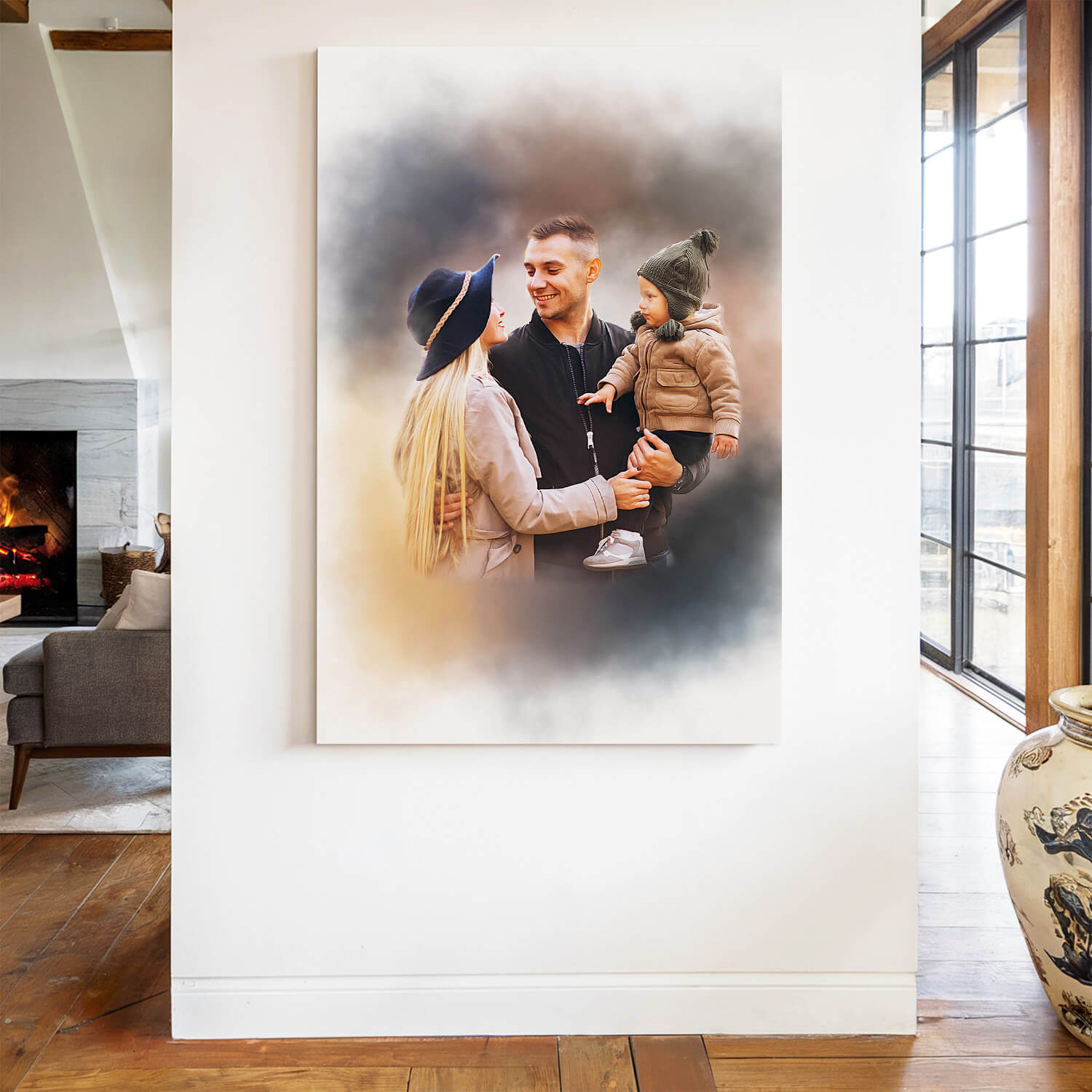 familenbild auf leinwand nach fotovorlage