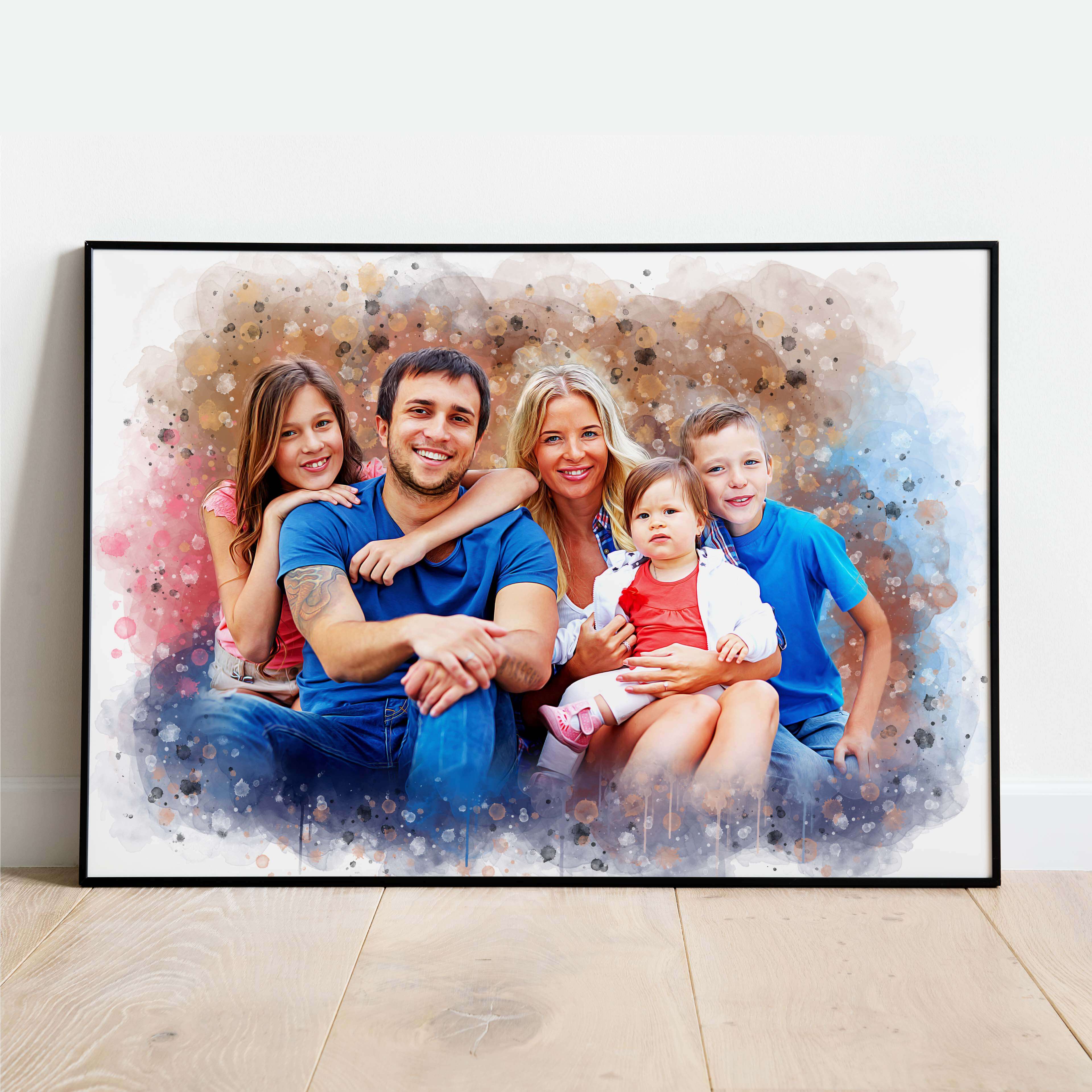Familienportrait als Poster personalisiert Geschenk