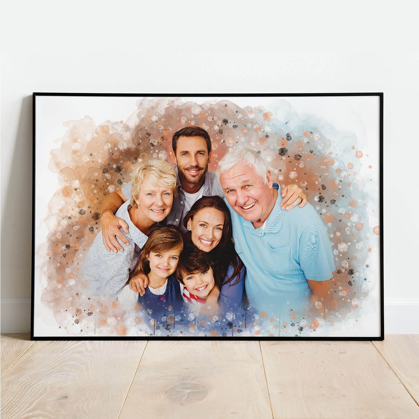 Familienportrait personalisiert nach Fotovorlage