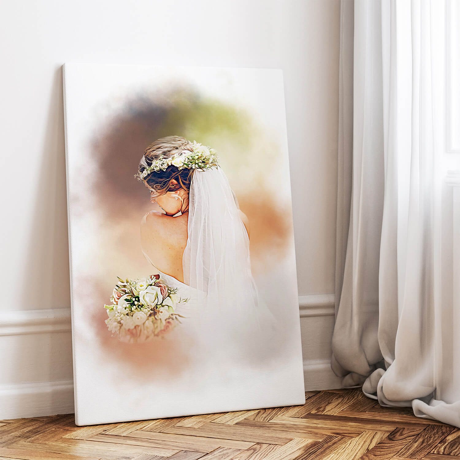 hochzeitsbild auf leinwand personalisiert