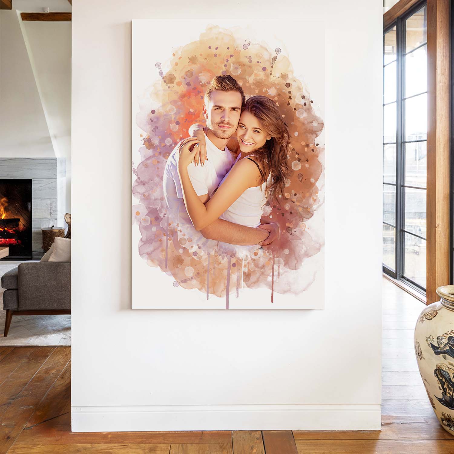 Paar auf Leinwand personalisiert nach Fotovorlage