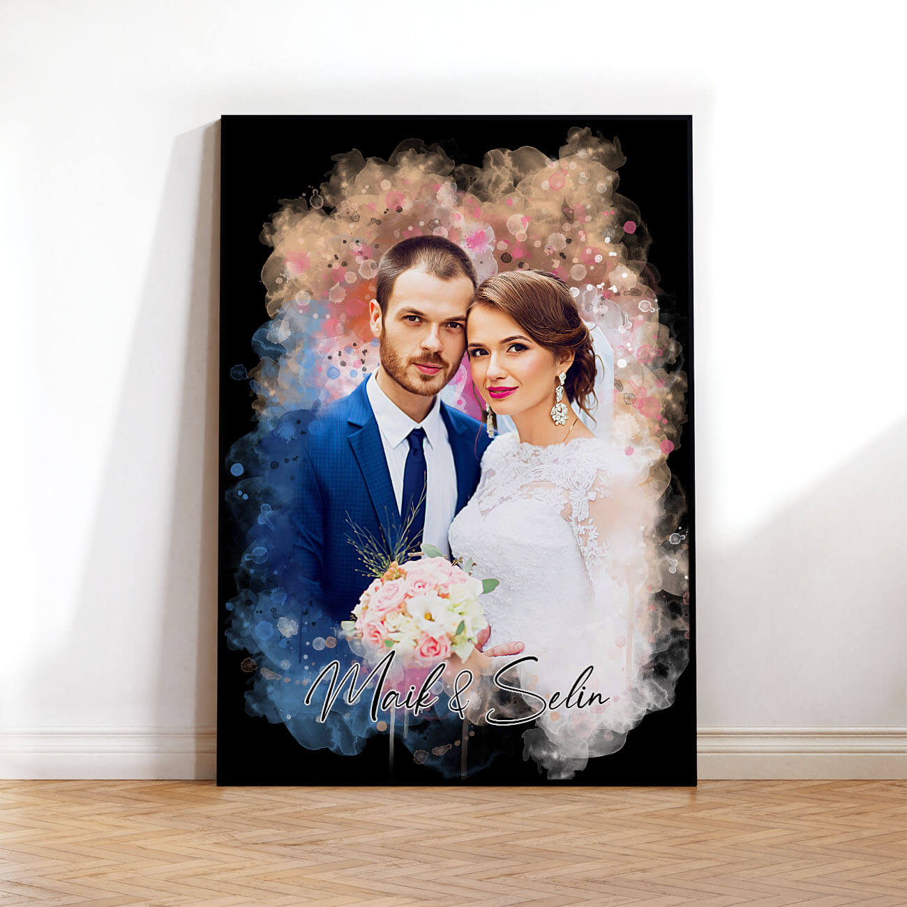 Paar Portrait Poster personalisiert