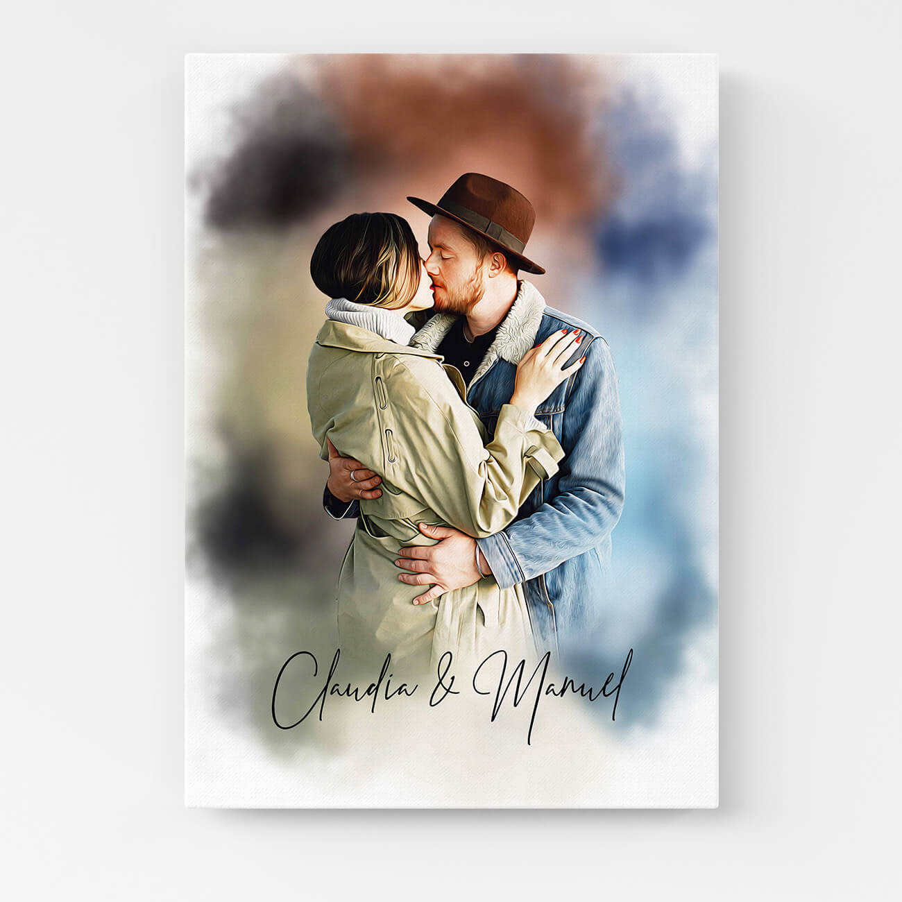 Personalisiertes Paar Portrait Leinwand