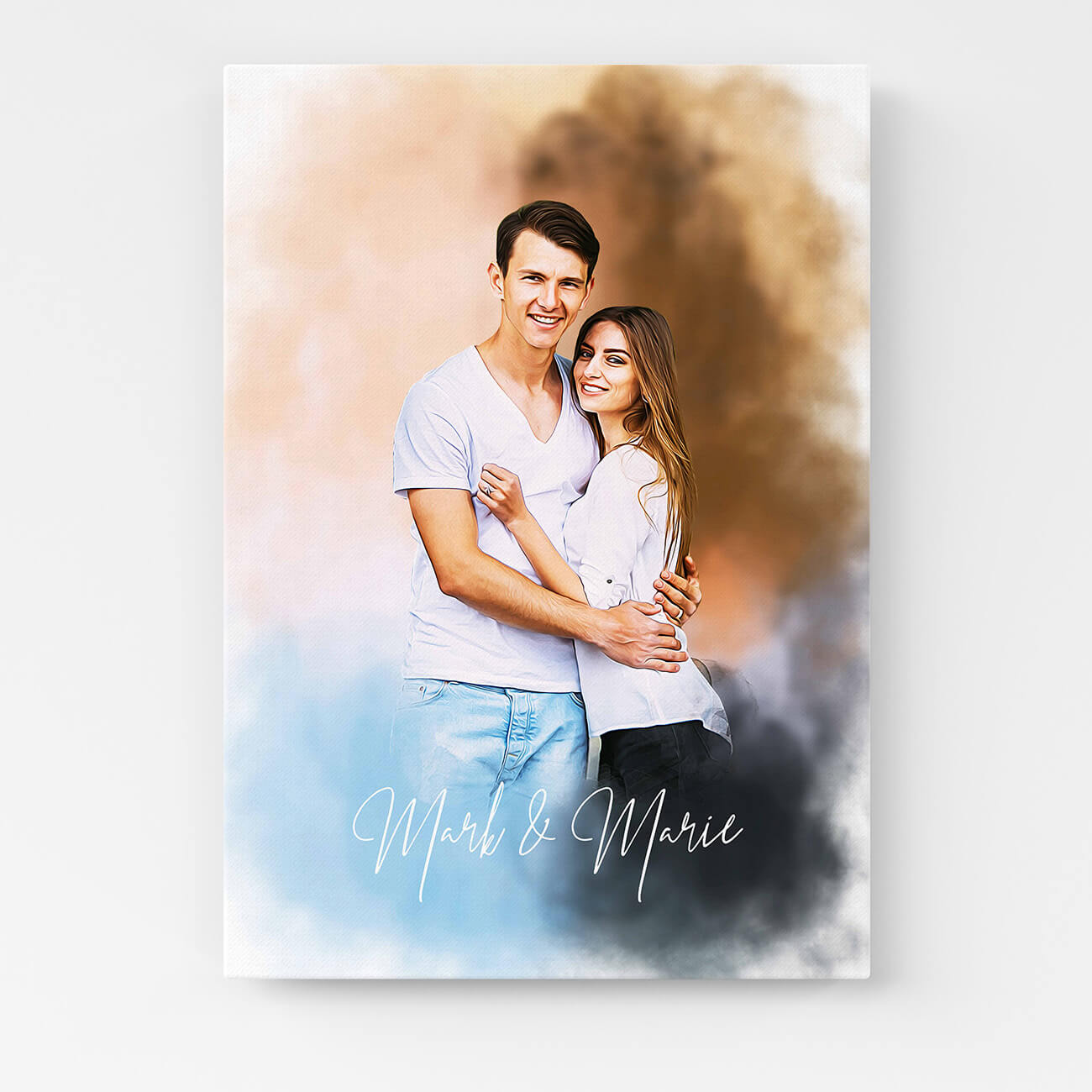 Personalisiertes Paar Portrait Leinwand