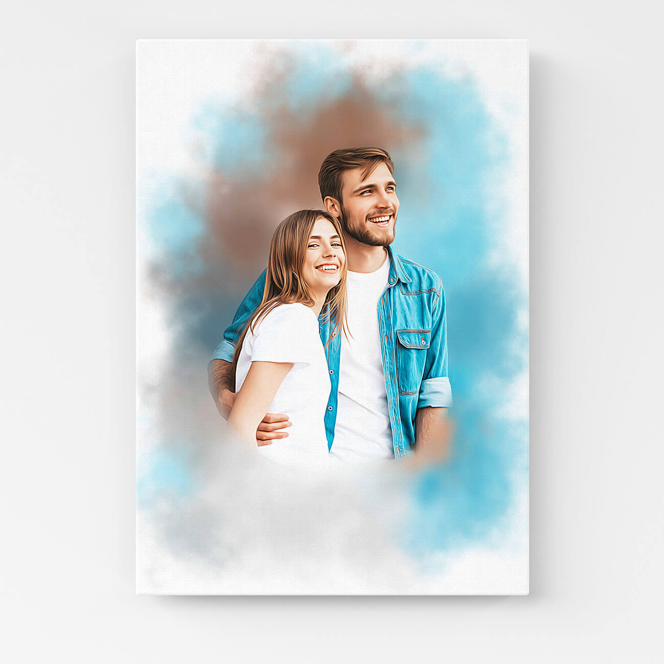 Personalisiertes Paar Portrait Leinwand